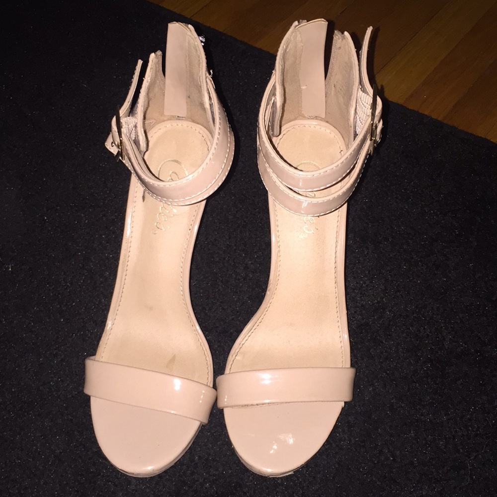 Nude double strap sandal